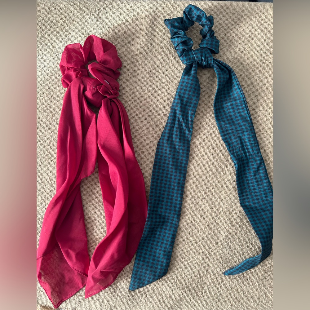 Green and red scrunchie, Christmas hair accessories